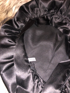100% Silk JUMBO Hair Bonnet - Black