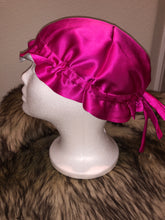 Load image into Gallery viewer, 100% Silk Baby Bonnet - Fuchsia/Silver