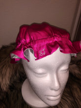 Load image into Gallery viewer, 100% Silk Baby Bonnet - Fuchsia/Silver
