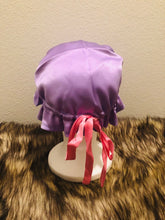 Load image into Gallery viewer, 100% Silk Baby Bonnet - Lavender & Powder Pink