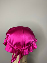Load image into Gallery viewer, 100% Silk Baby Bonnet - Fuchsia/Silver