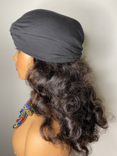 Load image into Gallery viewer, Black Turban w/100% SILK Lining