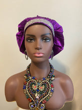 Load image into Gallery viewer, 100% SILK BLING JUMBO BONNET (Purple)