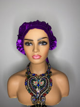 Load image into Gallery viewer, 100% Silk Hair Bonnet- Purple Rain