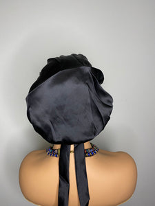 100% Silk Hair Bonnet - BLACK (Signature SJ)