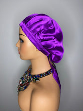 Load image into Gallery viewer, 100% Silk Hair Bonnet- Purple Rain
