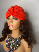Load image into Gallery viewer, Red Turban with 100% SILK Lining