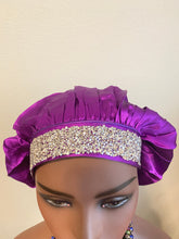Load image into Gallery viewer, 100% SILK BLING JUMBO BONNET (Purple)