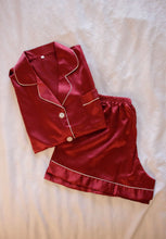 Load image into Gallery viewer, Wine Pajama Shorts Set