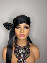 Load image into Gallery viewer, 100% Silk Durag - Black Knight (Unisex)