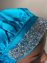 Load image into Gallery viewer, 100% Silk BLING JUMBO- Hair Bonnet (Teal)