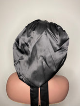 Load image into Gallery viewer, 100% Silk BLING JUMBO- Hair Bonnet (Black)