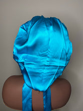 Load image into Gallery viewer, 100% Silk BLING JUMBO- Hair Bonnet (Teal)