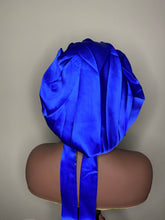 Load image into Gallery viewer, 100% Silk BLING JUMBO- Hair Bonnet (Royal Blue)