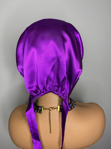 100% Silk Hair Bonnet- Purple Rain