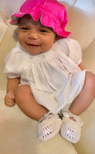 Load image into Gallery viewer, 100% Silk Baby Bonnet - Fuchsia/Silver