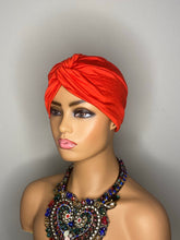 Load image into Gallery viewer, Red Turban with 100% SILK Lining