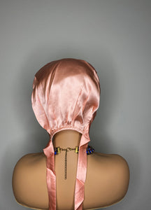 100% Silk Hair Bonnet -ROSE GOLD (Signature SJ)