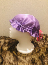 Load image into Gallery viewer, 100% Silk Baby Bonnet - Lavender &amp; Powder Pink
