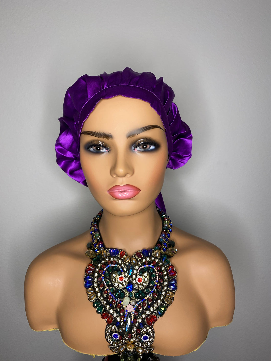100% Silk Hair Bonnet- Purple Rain