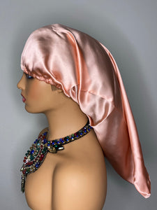 100% Silk Wig/Braid Bonnet - Rose Gold