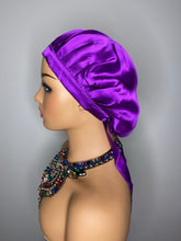 Load image into Gallery viewer, 100% Silk Hair Bonnet- Purple Rain
