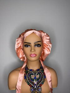 100% Silk JUMBO Hair Bonnet - Rose Gold
