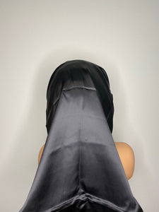 100% Silk Wig/Braid Bonnet - Black
