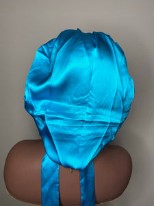 100% Silk BLING JUMBO- Hair Bonnet (Teal)
