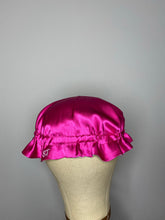 Load image into Gallery viewer, 100% Silk Baby Bonnet - Fuchsia/Silver
