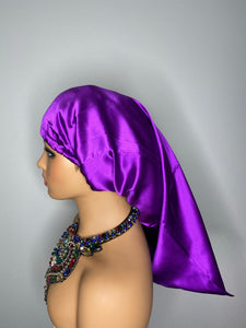 100% Silk Wig/Braid Bonnet - Purple