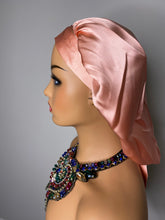 Load image into Gallery viewer, 100% Silk JUMBO Hair Bonnet - Rose Gold
