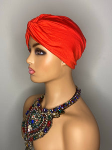 Red Turban with 100% SILK Lining